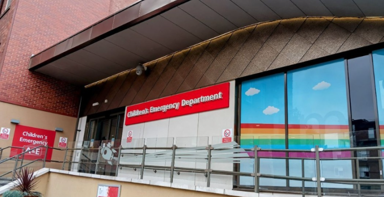 Entrance to a children's emergency department at a hospital. 