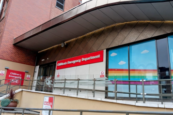 Entrance to a children's emergency department at a hospital. 